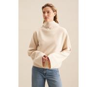 Strickpullover SEIDENSTICKER "Schwarze Rose", Damen, Gr. M, ecru, 80% Wolle, 15% Polyamid, 5% Kaschmir, oversize, ohne Ausschnitt, Pullover Strickpullover, Langarm Turtleneck (39938567-M) ecru