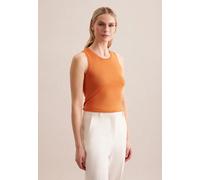 Strickpullover SEIDENSTICKER "Schwarze Rose", Damen, Gr. M, orange, 52% Polyester, 48% Manila, unifarben, regular fit, Rundhals, Pullover Strickpullover, Ohne Arm Rundhals Uni (40524548-M) orange
