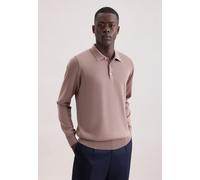 Strickpullover SEIDENSTICKER "Schwarze Rose", Herren, Gr. L, pecan, 100% Wolle, unifarben, regular fit, Pullover Strickpullover, 1/1 Kragen Uni (56576859-L) pecan