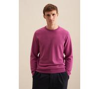Strickpullover SEIDENSTICKER "Schwarze Rose", Herren, Gr. XL, lila (berry), 100% Baumwolle, unifarben, regular fit, Rundhals, Pullover Strickpullover, 1/1 Rundhals (84420400-XL) berry