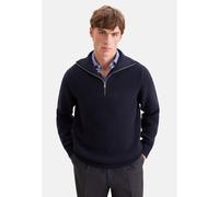 Strickpullover SEIDENSTICKER "Schwarze Rose", Herren, Gr. XL, navy, 55% Wolle, 25% Modal, 20% Polyamid, unifarben, regular fit, ohne Ausschnitt, Pullover Strickpullover, Troyer Uni (48980518-XL) navy
