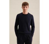 Strickpullover SEIDENSTICKER "Schwarze Rose", Herren, Gr. XXL, blau (navy), 100% Baumwolle, unifarben, regular fit, Rundhals, Pullover Strickpullover, 1/1 Rundhals (93495766-XXL) navy