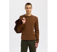Strickpullover SELECTED HOMME "SLHTRAY LS KNIT MERINO CREW NECK NOOS", Herren, Gr. XXL, soft silt, Strick, Obermaterial: 100% Wolle, unifarben, regular fit normal, Rundhals, Rippbündchen, Pullover Str