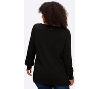 Strickpullover SHEEGO "Pullover", Damen, Gr. 48/50, schwarz, 100% Polyacryl, unifarben, Pullover Strickpullover (14327734-48) schwarz