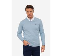 Strickpullover SIR RAYMOND TAILOR "Appel", Herren, Gr. XL, blau, 50% Baumwolle, 50% Polyacryl, unifarben, normal, Rundhals, Pullover Strickpullover, mit farblich abgesetzten Ellenbogen-Patches (188138