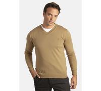 Strickpullover SIR RAYMOND TAILOR "Los Angeles", Herren, Gr. XL, braun (hellbraun), 100% Baumwolle, unifarben, normal, V-Ausschnitt, Pullover Strickpullover, mit klassischem V-Ausschnitt (92035711-XL)
