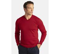 Strickpullover SIR RAYMOND TAILOR "Los Angeles", Herren, Gr. XL, rot (bordeaux, meliert), 100% Baumwolle, unifarben, normal, V-Ausschnitt, Pullover Strickpullover, mit klassischem V-Ausschnitt (563409
