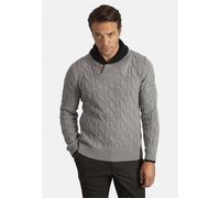 Strickpullover SIR RAYMOND TAILOR "Meribel", Herren, Gr. 3XL, grau, 58% Polyester, 36% Baumwolle, 6% Elasthan, unifarben, normal, hoch geschlossener Ausschnitt, Pullover Strickpullover, im angesagten 