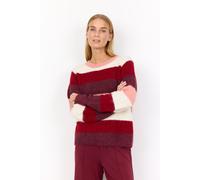 Strickpullover SOYACONCEPT "SC-ILENE 3", Damen, Gr. M, dunkelrot mel combi, Strick, Obermaterial: 70% Polyester, 21% Nylon, 8% Wolle, 1% Elasthan, meliert, modisch, Langarm, Pullover (94771635-M) dunk