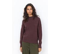 Strickpullover SOYACONCEPT "SC-KANITA 41", Damen, Gr. XXL, chocolate plum melange, Strick, Obermaterial: 50% Viskose, 27% Polyester, 23% Nylon, meliert, normal, hoch geschlossener Ausschnitt, Rippstri