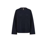 Strickpullover SOYACONCEPT "Soya Concept Sweater SC-REMONE", Damen, Gr. M, blau (6910 navy), Obermaterial: 60% Baumwolle, 40% Polyacryl, Pullover Strickpullover (21046640-M) 6910 navy