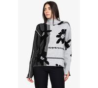 Strickpullover SPORTALM KITZBÜHEL, Damen, Gr. 42, grau (grau schwarz), Strick, Obermaterial: 62% Viskose, 38% Polyester, gemustert, mehrfarbig, regular fit normal, Rundhals, eingesetzt gerader Abschlu