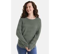 Strickpullover STOOKER WOMEN "CARINA Strickpullover", Damen, Gr. 40/42, grün (ivy grün), Jersey, 50% Baumwolle, 50% Polyacryl, slim fit, Rundhals, Pullover Strickpullover, Strick-Pullover Rundhals für