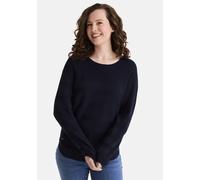 Strickpullover STOOKER WOMEN "CARINA Strickpullover", Damen, Gr. 44/46, blau (navy blazer), Jersey, 50% Baumwolle, 50% Polyacryl, slim fit, Rundhals, Pullover Strickpullover, Strick-Pullover Rundhals