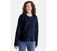 Strickpullover STOOKER WOMEN "CARO Strickpullover", Damen, Gr. 40/42, blau (blau meliert), Jersey, 94% Polyester, 3% Polyamid, 3% Elasthan, slim fit, Rundhals, Pullover Strickpullover, Strick-Pullover
