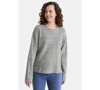 Strickpullover STOOKER WOMEN "CARO Strickpullover", Damen, Gr. 44/46, grün (grün meliert), Jersey, 94% Polyester, 3% Polyamid, 3% Elasthan, slim fit, Rundhals, Pullover Strickpullover, Strick-Pullover