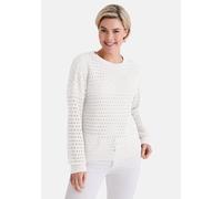 Strickpullover STOOKER WOMEN "LULU Knitted Shirt Strickpullover", Damen, Gr. 36/38, weiß, Strick, 50% Polyacryl, 50% Baumwolle, regular fit, Rundhals, Pullover Strickpullover, Strick-Pullover Rundhals
