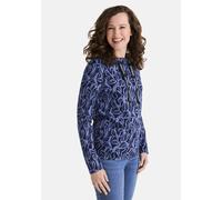 Strickpullover STOOKER WOMEN "TESSA Strickpullover", Damen, Gr. 40/42, blau (blau jacquard), Jersey, 54% Polyester, 44% Viskose, 2% Elasthan, slim fit, ohne Ausschnitt, Pullover Strickpullover, Strick
