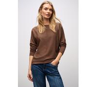 Strickpullover STREET ONE, Damen, Gr. 34, hazelnut braun meliert, Strick, Obermaterial: 30% Polyester, 29% Polyacryl, 21% Viskose, 20% Nylon, unifarben, bequem hüftbedeckend, U-Boot-Ausschnitt, Pullov