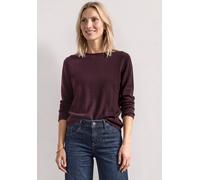 Strickpullover STREET ONE, Damen, Gr. 34, lila (rustic rouge), Stoff, 30% Polyester, 27% Polyacryl, 23% Polyamid, 20% Viskose, unifarben, comfort fit normal, U-Boot-Ausschnitt, abgesteppt, Pullover St