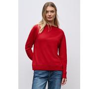Strickpullover STREET ONE, Damen, Gr. 34, racing rot, Stoff, 33% Polyester, 31% Polyacryl, 24% Baumwolle, 12% Polyamid, unifarben, normal normal, U-Boot-Ausschnitt, Rippbündchen, Pullover Strickpullov