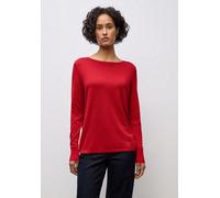 Strickpullover STREET ONE, Damen, Gr. 34, racing rot, Stoff, 60% Viskose, 40% Baumwolle, unifarben, normal normal, U-Boot-Ausschnitt, Rippbündchen, Pullover Strickpullover, softe Viskose (93213736-34)