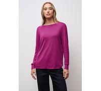 Strickpullover STREET ONE, Damen, Gr. 34, rush pink, Stoff, 60% Viskose, 40% Baumwolle, unifarben, normal normal, U-Boot-Ausschnitt, Bündchen, Pullover Strickpullover, aus elastischem Materialmix (534