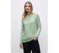 Strickpullover STREET ONE, Damen, Gr. 34, serene grün meliert, Stoff, 30% Polyester, 27% Polyacryl, 23% Polyamid, 20% Viskose, Strukturmuster, normal normal, Rundhals, Bündchen, Pullover, Feinstrick (