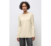 Strickpullover STREET ONE, Damen, Gr. 34, soft beige, Stoff, 30% Polyester, 27% Polyacryl, 23% Polyamid, 20% Viskose, Strukturmuster, normal normal, Rundhals, Bündchen, Pullover Strickpullover, Feinst