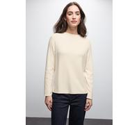 Strickpullover STREET ONE, Damen, Gr. 34, soft beige, Stoff, 51% Viskose, 30% Polyester, 19% Polyamid, Strukturmuster, normal normal, Rundhals, abgesteppt, Pullover Strickpullover, aus softem Material