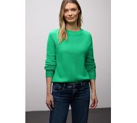 Strickpullover STREET ONE, Damen, Gr. 36, arcadia grün meliert, Web, 37% Baumwolle, 34% Polyacryl, 26% Polyester, 3% Elasthan, unifarben, normal normal, Rundhals, Rippbündchen, Pullover Strickpullover