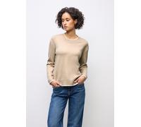 Strickpullover STREET ONE, Damen, Gr. 36, beige (sanded beige meliert), Stoff, 30% Polyester, 29% Polyacryl, 21% Viskose, 20% Nylon, unifarben, regular fit normal, Rundhals, Bündchen, Pullover Strickp