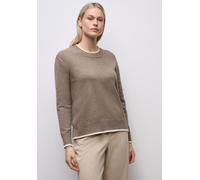 Strickpullover STREET ONE, Damen, Gr. 36, braun (silk braun meliert), Stoff, 30% Polyester, 29% Polyacryl, 21% Viskose, 20% Nylon, unifarben, regular fit normal, Rundhals, Bündchen, Pullover Strickpul