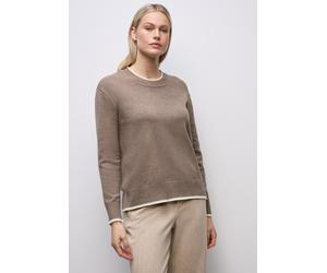 Strickpullover STREET ONE, Damen, Gr. 36, braun (silk braun meliert), Stoff, 30% Polyester, 29% Polyacryl, 21% Viskose, 20% Nylon, unifarben, regular fit normal, Rundhals, Bündchen, Pullover Strickpul