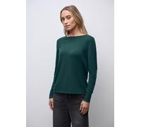 Strickpullover STREET ONE, Damen, Gr. 36, deep teal grün, Stoff, 60% Viskose, 40% Baumwolle, unifarben, normal normal, U-Boot-Ausschnitt, Bündchen, Pullover Strickpullover, aus elastischem Materialmix