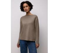 Strickpullover STREET ONE, Damen, Gr. 36, light terra mocha meliert, Stoff, 30% Polyester, 29% Polyacryl, 21% Viskose, 20% Nylon, unifarben, comfort fit normal, U-Boot-Ausschnitt, Bündchen, Pullover S