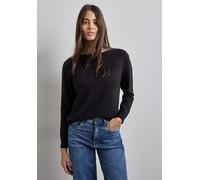 Strickpullover STREET ONE, Damen, Gr. 36, lila (deep tint blau), Stoff, 30% Polyester, 29% Polyacryl, 21% Viskose, 20% Nylon, unifarben, normal normal, U-Boot-Ausschnitt, Bündchen, Pullover Strickpull