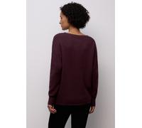 Strickpullover STREET ONE, Damen, Gr. 36, lila (jazz berry), Web;Feinstrick;Grobstrick, 37% Baumwolle, 34% Polyacryl, 26% Polyester, 3% Elasthan, unifarben, regular fit normal, U-Boot-Ausschnitt, Bünd