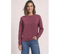 Strickpullover STREET ONE, Damen, Gr. 36, lila (schwarz clouded blush), Web, 60% Baumwolle, 40% Polyacryl, unifarben, comfort fit normal, U-Boot-Ausschnitt, Rippbündchen, Pullover Strickpullover, mit 