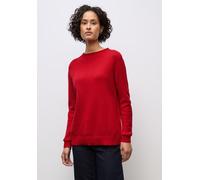 Strickpullover STREET ONE, Damen, Gr. 36, racing rot, Stoff, 30% Polyester, 27% Polyacryl, 23% Polyamid, 20% Viskose, Strukturmuster, normal normal, Rundhals, Bündchen, Pullover Strickpullover, Feinst