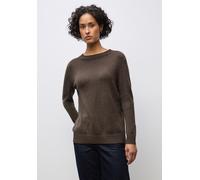 Strickpullover STREET ONE, Damen, Gr. 36, schwarz nomad braun meliert, Stoff, 30% Polyester, 27% Polyacryl, 23% Polyamid, 20% Viskose, Strukturmuster, normal normal, Rundhals, Bündchen, Pullover Stric