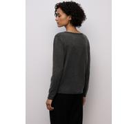 Strickpullover STREET ONE, Damen, Gr. 38, gravel grau meliert, Stoff, 30% Polyester, 27% Polyacryl, 23% Polyamid, 20% Viskose, unifarben, regular fit normal, U-Boot-Ausschnitt, Rollsaum, Pullover Stri