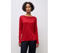 Strickpullover STREET ONE, Damen, Gr. 38, racing rot, Stoff, 60% Viskose, 40% Baumwolle, unifarben, normal normal, U-Boot-Ausschnitt, Rippbündchen, Pullover Strickpullover, softe Viskose (93213736-38)