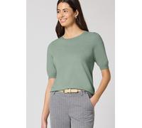 Strickpullover STREET ONE, Damen, Gr. 38, schwarz mint grün, Stoff, 30% Polyester, 27% Polyacryl, 23% Polyamid, 20% Viskose, unifarben, comfort fit normal, Rundhals, Rippbündchen, Pullover Strickpullo