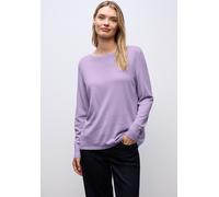 Strickpullover STREET ONE, Damen, Gr. 38, soft lavender, Stoff, 60% Viskose, 40% Baumwolle, unifarben, normal normal, U-Boot-Ausschnitt, Bündchen, Pullover, aus elastischem Materialmix (70653246-38) s