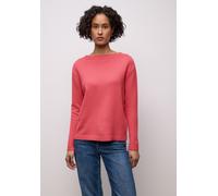 Strickpullover STREET ONE, Damen, Gr. 38, striking coral, Stoff, 30% Polyester, 29% Polyacryl, 21% Viskose, 20% Nylon, unifarben, comfort fit normal, U-Boot-Ausschnitt, Bündchen, Pullover Strickpullov
