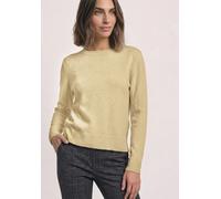 Strickpullover STREET ONE, Damen, Gr. 38, sunbeam gelb meliert, Web, 37% Baumwolle, 34% Polyacryl, 26% Polyester, 3% Elasthan, unifarben, normal normal, U-Boot-Ausschnitt, Rippbündchen, Pullover Stric