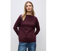 Strickpullover STREET ONE, Damen, Gr. 38, wildberry rot, Stoff, 33% Polyester, 31% Polyacryl, 24% Baumwolle, 12% Polyamid, unifarben, normal normal, U-Boot-Ausschnitt, Rippbündchen, Pullover Strickpul