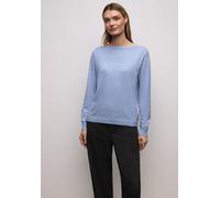 Strickpullover STREET ONE, Damen, Gr. 40, frosted blau meliert, Strick, Obermaterial: 50% Viskose, 28% Polyester, 22% Polyamid, unifarben, bequem hüftbedeckend, U-Boot-Ausschnitt, Bündchen, Pullover S