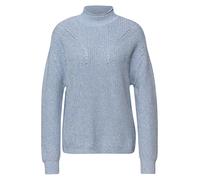Street One Longpullover Mouline – Damen, 100% Baumwolle, Comfort Fit, Rundhals, Frosted Blau Gr. 40